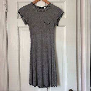 Urban Outfitters BDG Black and White Striped Lettuce Edge Dress Size XS